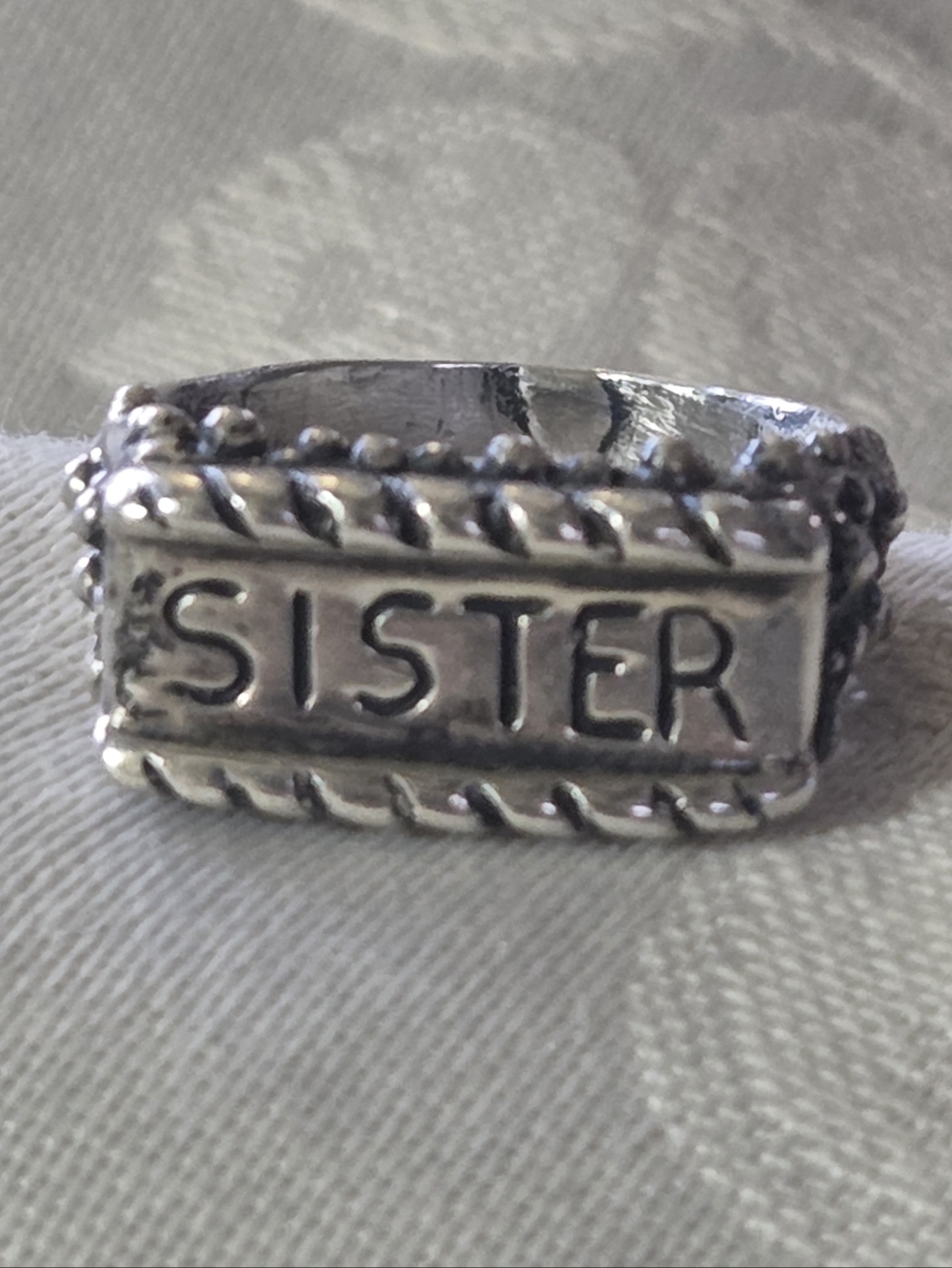 Dian Malouf SISTER Sterling Silver Ring, Size 8